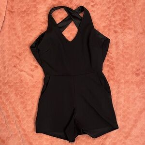 Black V-Neck Romper